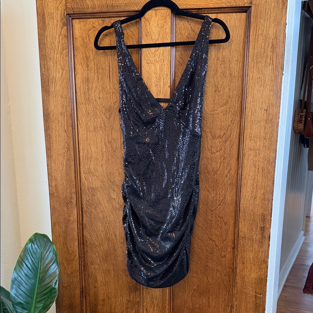 Urban Outfitters Black Sequin Mini Dress
